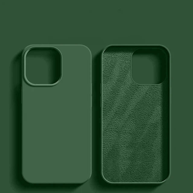 Luxury Shockproof Case For Apple iPhone 11 12 13 14 15 16 Pro Max Plus Liquid Silicone Cases Bumper Soft Cover Phone Accessories