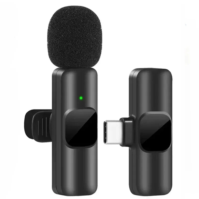 Basix 2.4G Wireless Lavalier Microphone Portable Audio Video Recording Mini Mic for iPhone Android Live Broadcast Gaming Phone