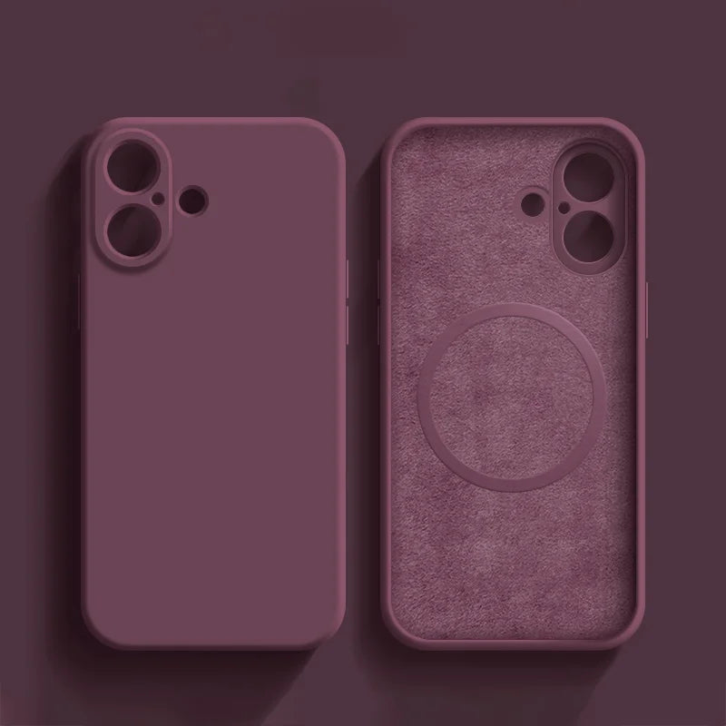 For Apple iPhone Case 16 15 Pro Max Liquid Silicone Magnetic For Magsafe Phone Protection 14 13 12 Plus Mini Funda Accessory