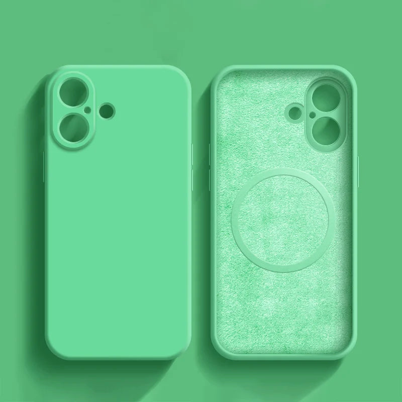 For Apple iPhone Case 16 15 Pro Max Liquid Silicone Magnetic For Magsafe Phone Protection 14 13 12 Plus Mini Funda Accessory